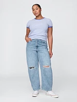 Curvy High Rise Barrel Jeans
