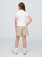 Kids Uniform Pleated Khaki Easy Skort