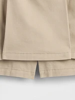 Kids Uniform Pleated Khaki Easy Skort