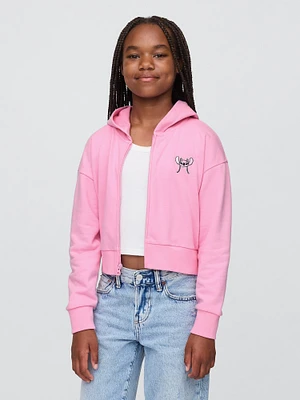 Lilo & Stitch Kids French Terry Cropped Zip Hoodie