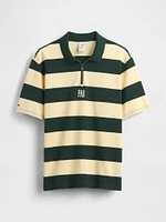 Gap × Malbon Logo Striped Polo Shirt