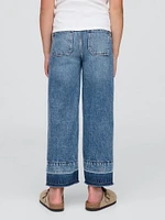 Kids High Rise Stride Wide-Leg Ankle Jeans