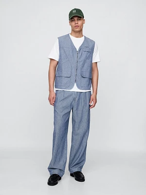 Gap × Malbon Herringbone Pleated Baggy Pants