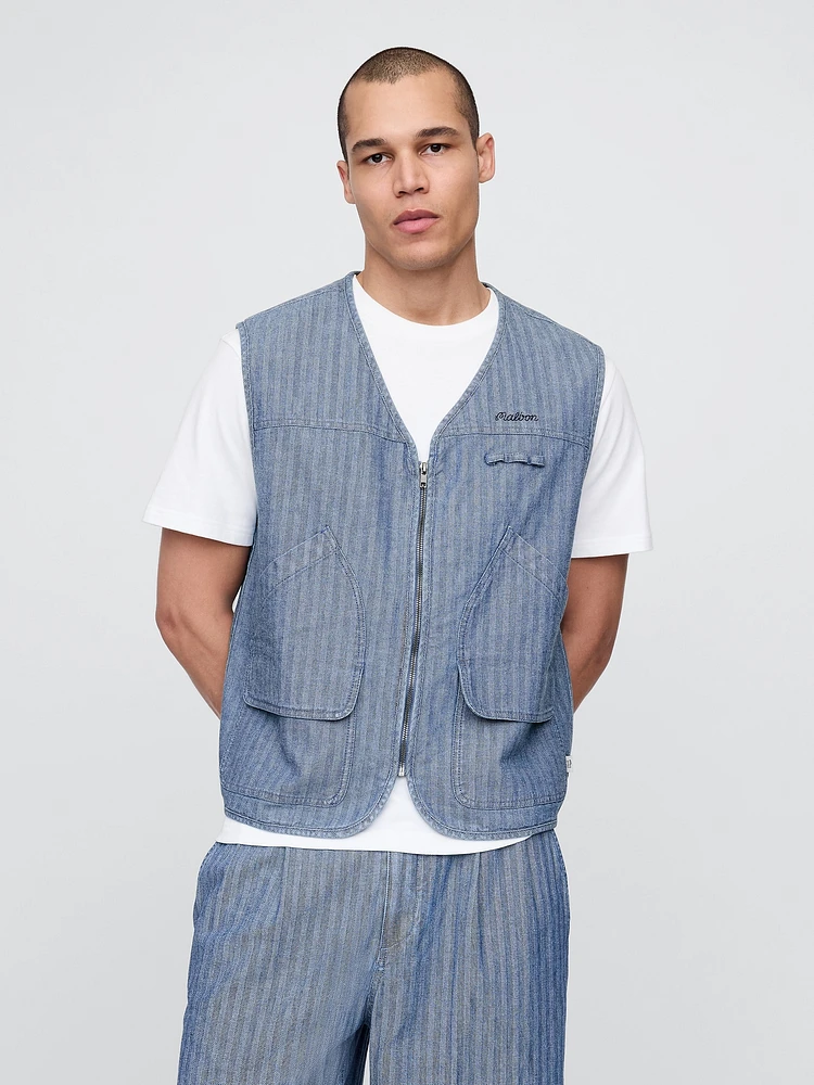 Gap × Malbon Herringbone Utility Vest