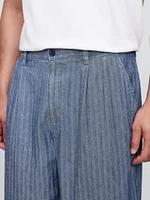 Gap × Malbon Herringbone Pleated Baggy Pants