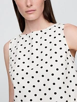 Linen-Blend Crop Shell Tank Top