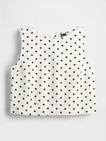 Linen-Blend Crop Shell Tank Top