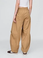 Mid Rise Twill Barrel Pants