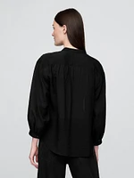 Sheer Button-Front Shirt