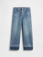 Kids High Rise Stride Wide-Leg Ankle Jeans