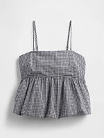 Poplin Bubble Crop Top