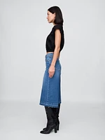 High Rise Denim Culotte Jeans