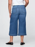 High Rise Denim Culotte Jeans