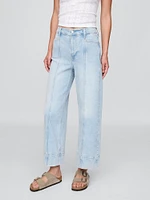 High Rise Stride Wide-Leg Ankle Jeans