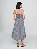 Poplin Gingham Bubble Midi Dress