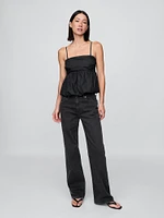 Poplin Bubble Crop Top