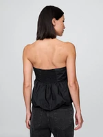 Poplin Bubble Crop Top