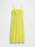 Linen-Blend Embroidered Maxi Dress