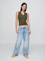 Sheer Modern Rib Tank Top