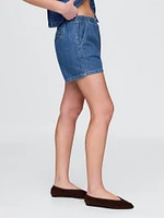 Mid Rise Easy Denim Boxer Shorts