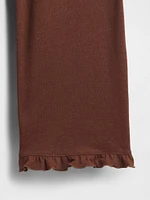 Linen-Blend Ruffle PJ Pants