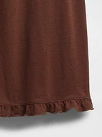 Linen-Blend Ruffle PJ Dress