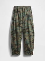 Mid Rise Barrel Parachute Pants
