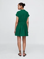 Cotton Gauze Mini Shirtdress