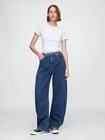 High Rise Knit Horseshoe Jeans