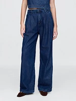365 High Rise UltraSoft Pleated Denim Trousers