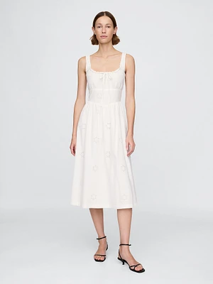 Eyelet Scoop Neck Dress
