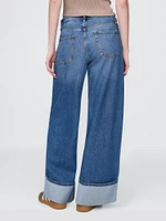 Mid Rise Cargo Baggy Jeans