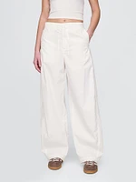 Mid Rise Barrel Parachute Pants