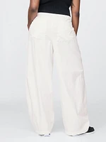 Mid Rise Barrel Parachute Pants