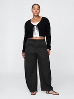 Mid Rise Barrel Parachute Pants