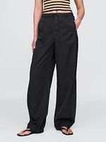 Mid Rise Barrel Parachute Pants