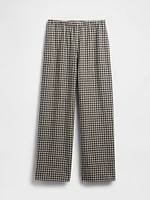 Linen-Blend Easy Wide-Hem Pants