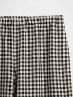 Linen-Blend Easy Wide-Hem Pants