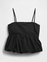 Poplin Bubble Crop Top