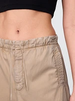 Mid Rise Barrel Parachute Pants