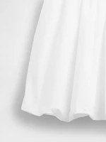 Modern Mixed Media Bubble Mini Dress