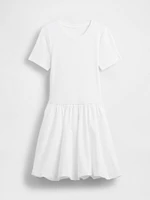 Modern Mixed Media Bubble Mini Dress