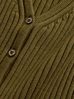 Cropped Rib Cardigan