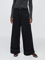 Mid Rise Cargo Baggy Jeans