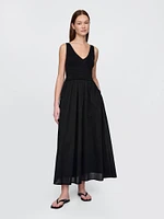 Crochet Mixed Media Maxi Dress