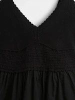 Crochet Mixed Media Mini Dress