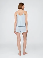 Linen-Blend Ruffle PJ Shorts