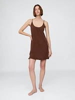 Linen-Blend Ruffle PJ Dress