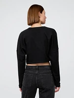 French Terry Oversized Crop Sweatshirt