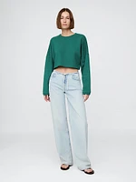 French Terry Oversized Crop Sweatshirt